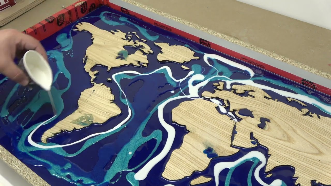 Video thumbnail for Making an epic WORLD MAP resin table