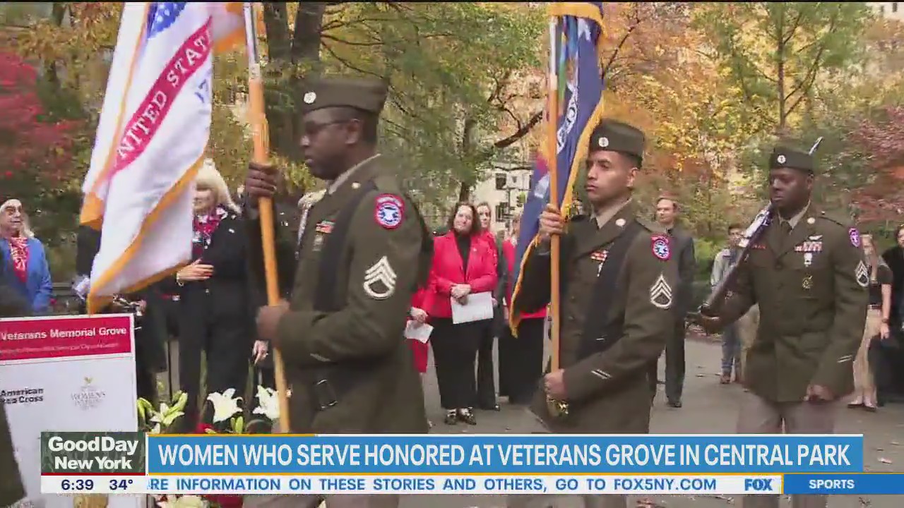 Video thumbnail for Women who serve honored at Veterans Grove in Central Park