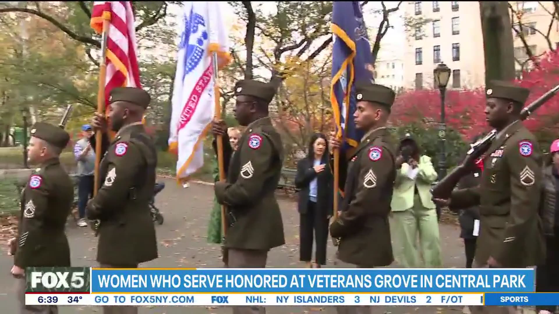 'Video thumbnail for Women who serve honored at Veterans Grove in Central Park'