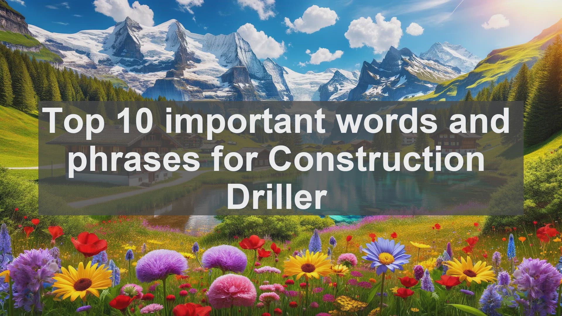 'Video thumbnail for Top 10 important words and phrases for Construction Driller'