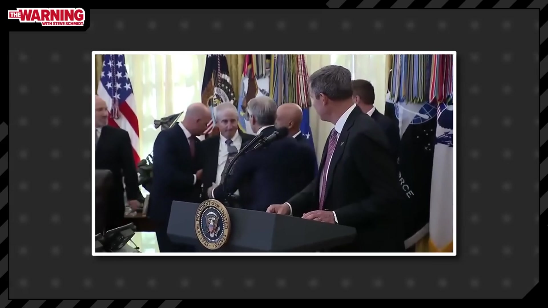 'Video thumbnail for Donald Trump Stands By After Man Faints in Oval Office'