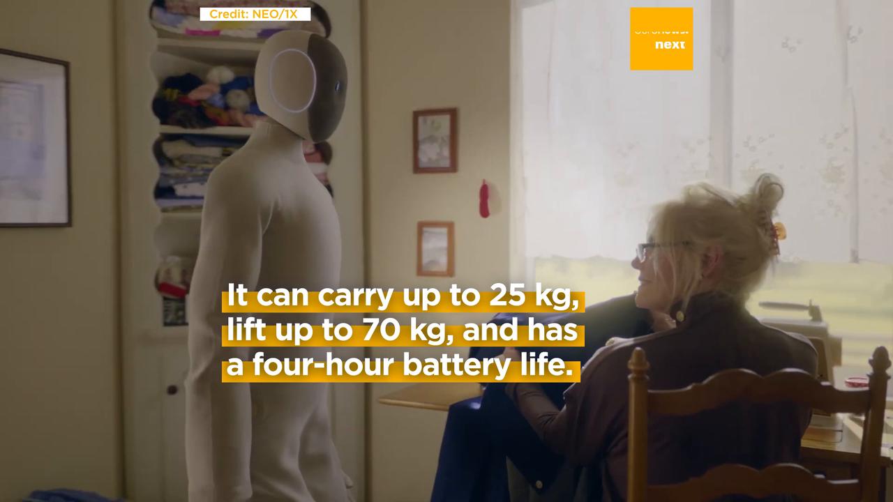 'Video thumbnail for Sci fi meets chores: This humanoid robot does your cleaning. But humans may peek into your home'