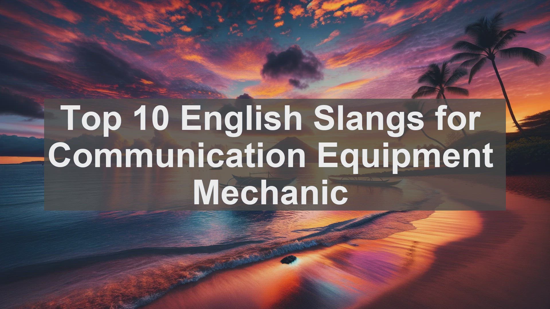 'Video thumbnail for Top 10 English Slangs for Communication Equipment Mechanic'