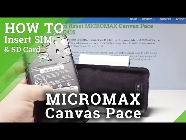 Video thumbnail for How to Insert Micro SIM to MICROMAX Canvas Pace - Input Micro SD Card
