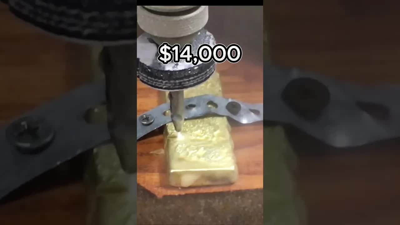 Video thumbnail for Cutting a $14,000 Gold Bar in Half - Epic Fail!