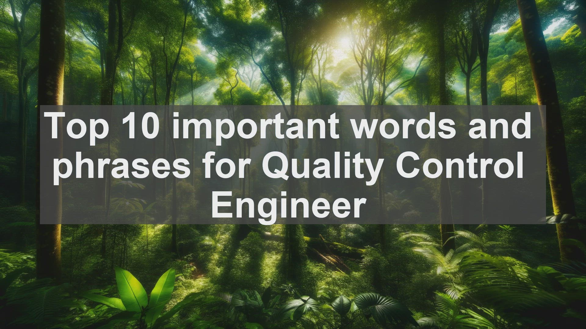 'Video thumbnail for Top 10 important words and phrases for Quality Control Engineer'