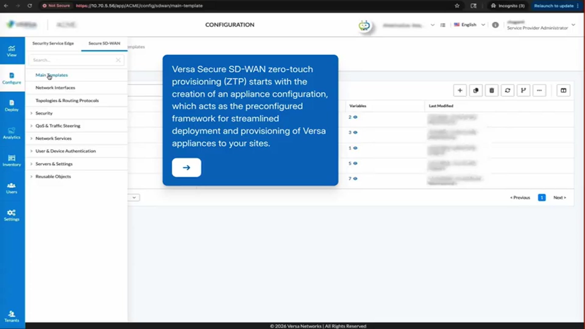 Video thumbnail for Versa Secure SD WAN Create a ZTP Configuration