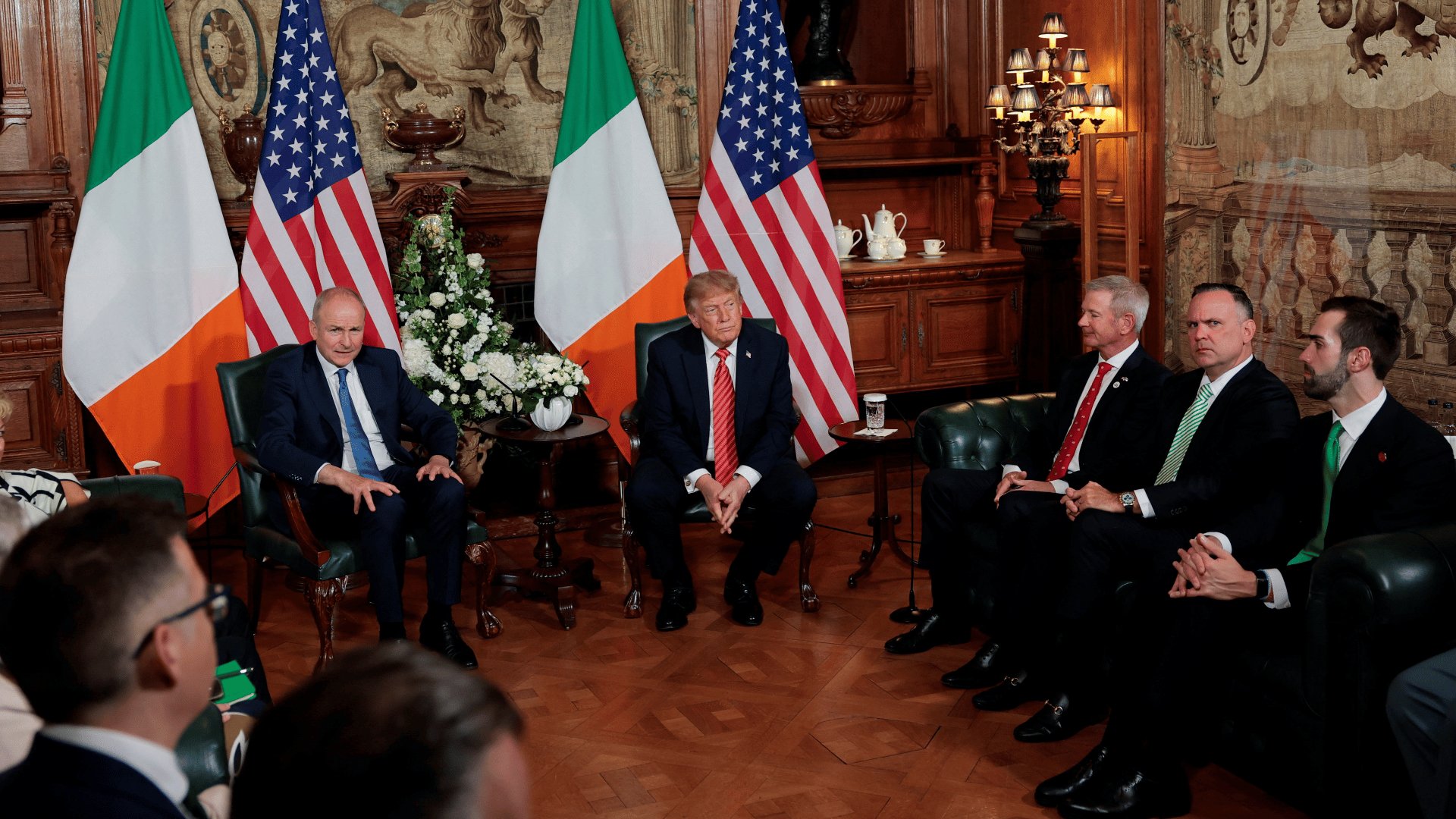 Video thumbnail for Trump says he'd 'love' a united Ireland as visit draws protests