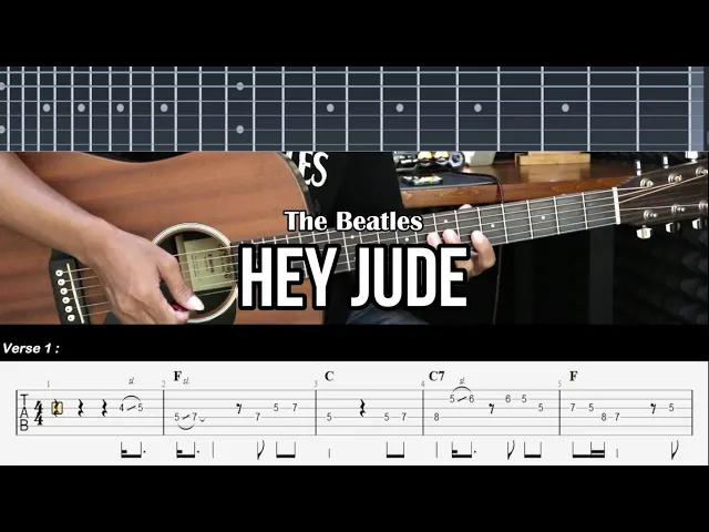 Video thumbnail for Hey Jude - The Beatles | EASY Guitar Tutorial TABS