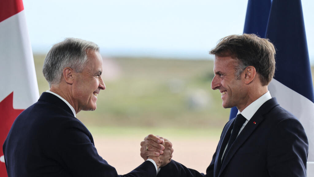 Video thumbnail for Macron, Carney hail new chapter in France-Canada ties at symbolic archipelago meeting