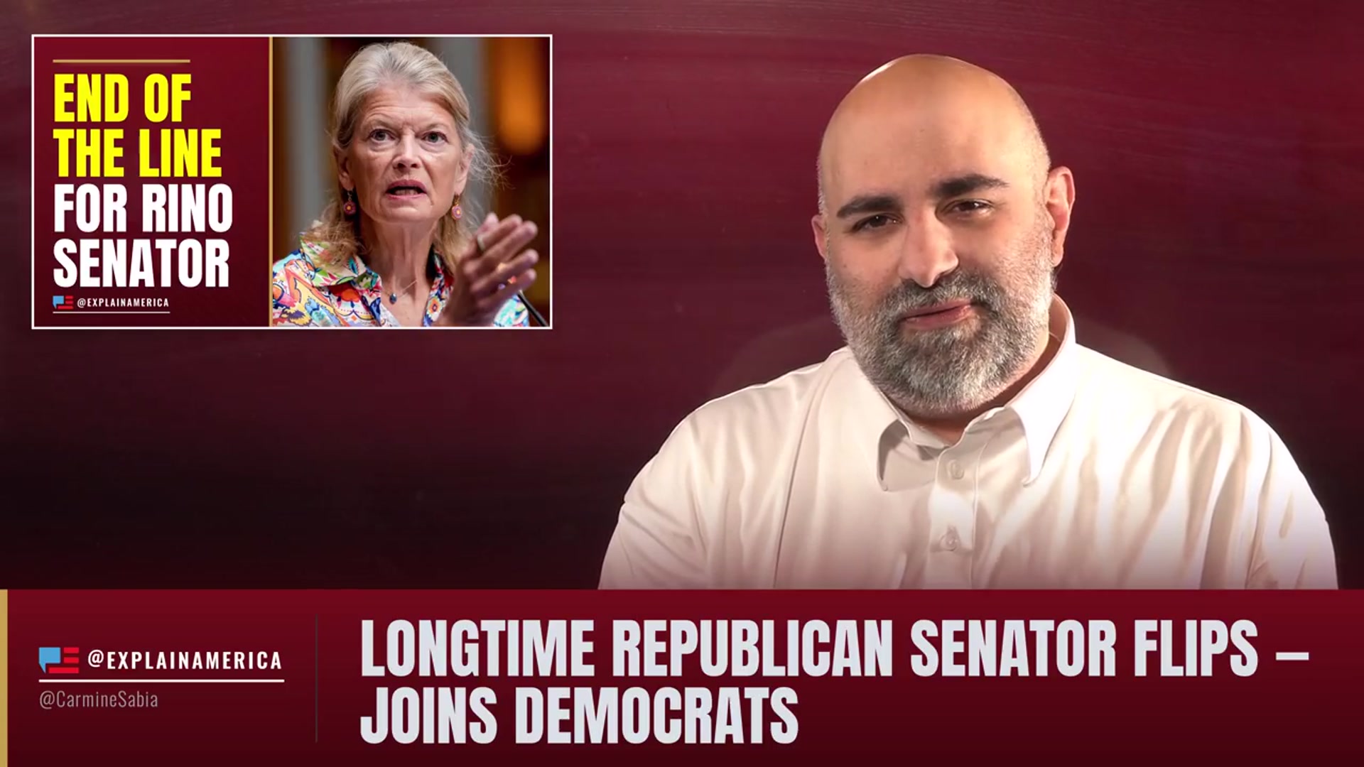 Video thumbnail for Longtime Republican Senator FLIPS — Joins Democrats