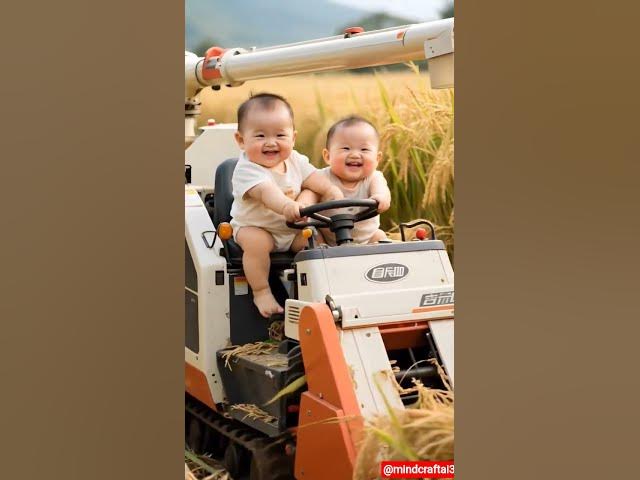 Video thumbnail for Two Little Cute Babies Doing Wheat Harvesting Looks Adorable #foryou #funny #cute