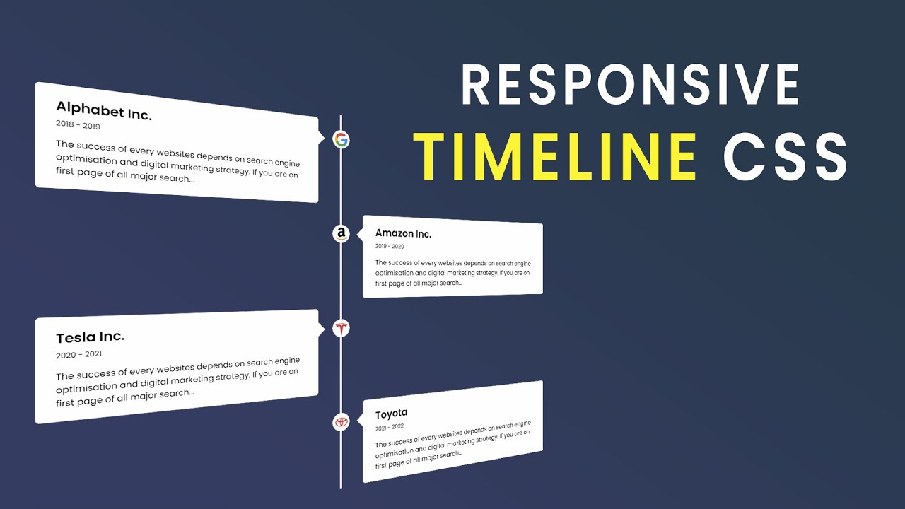 'Video thumbnail for Create Timeline Design For Website Using HTML & CSS _ Responsive Web Design'