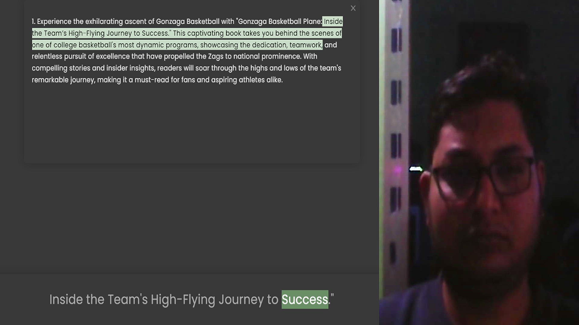 Video thumbnail for 1. Experience the exhilarating ascent of Gonzaga Basketball with Gonzaga Basketball Plane Inside the Team’s High-Flying Journey to Success. This captivating book takes you behind the scenes of one of college basketball's most dynamic prog