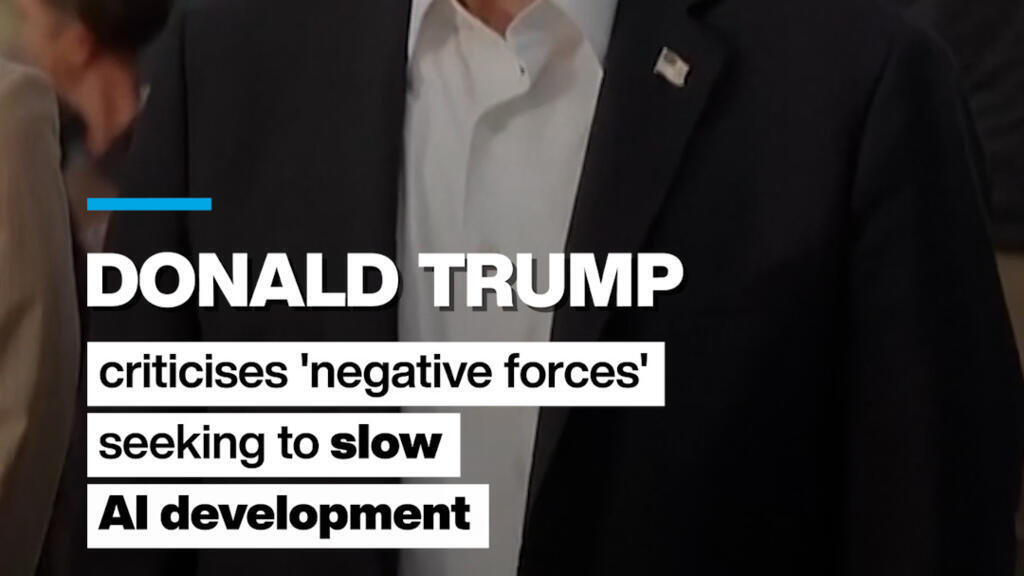Video thumbnail for Trump criticises 'negative forces' seeking to slow AI development
