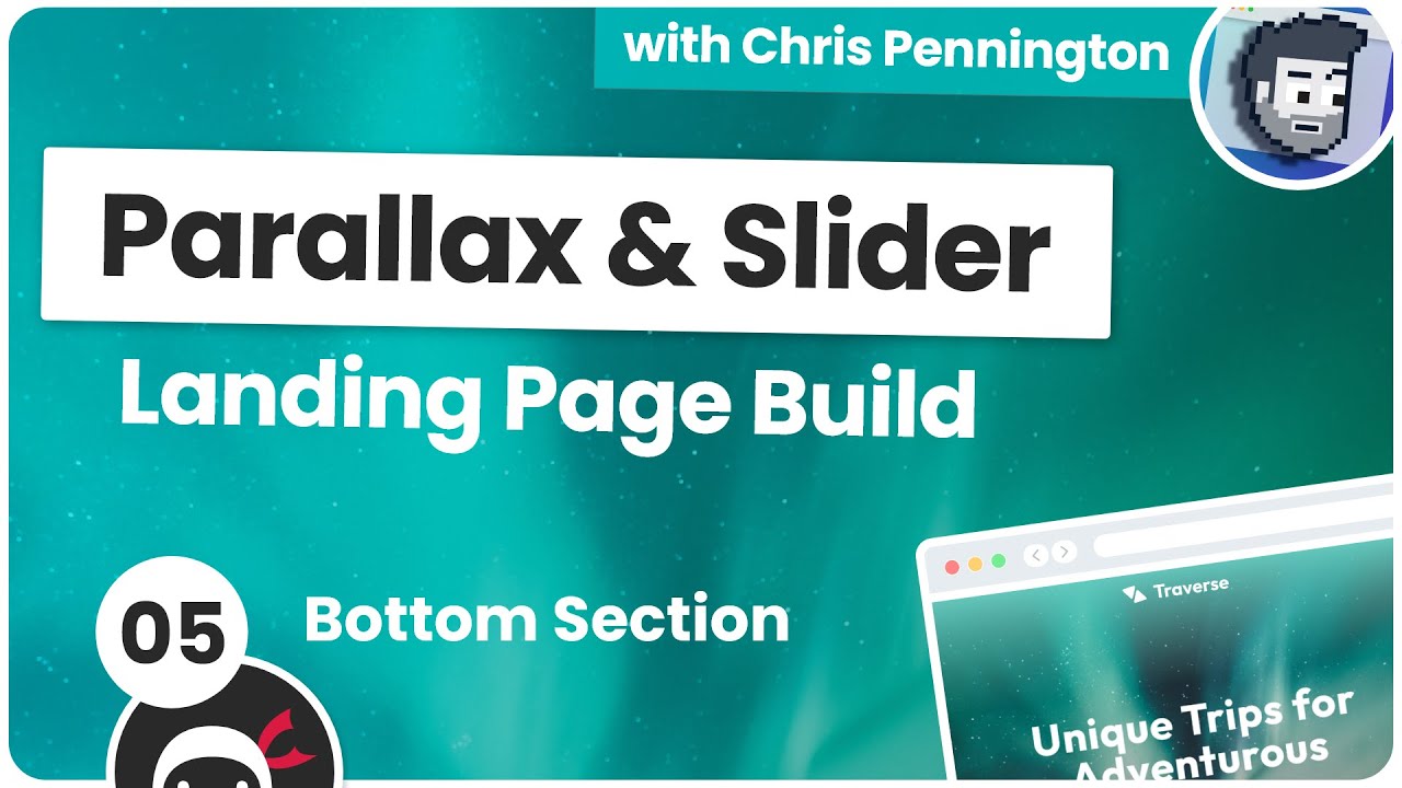 'Video thumbnail for Landing Page Build (with Parallax) #5 - Bottom Section'