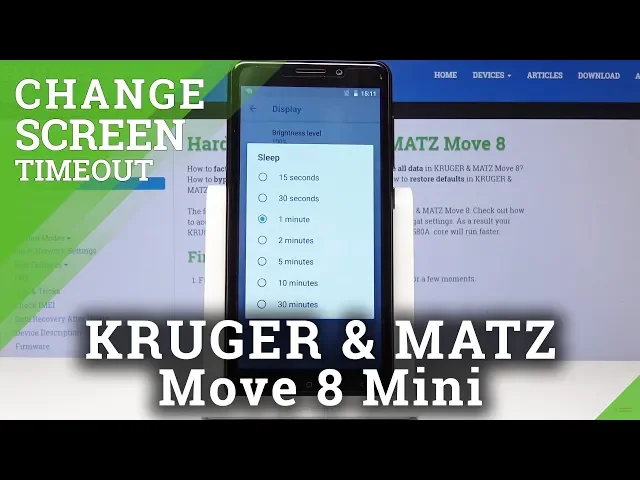 Video thumbnail for How to Personalize Screen Timeout in Kruger & Matz Move 8 Mini - Sleep Time