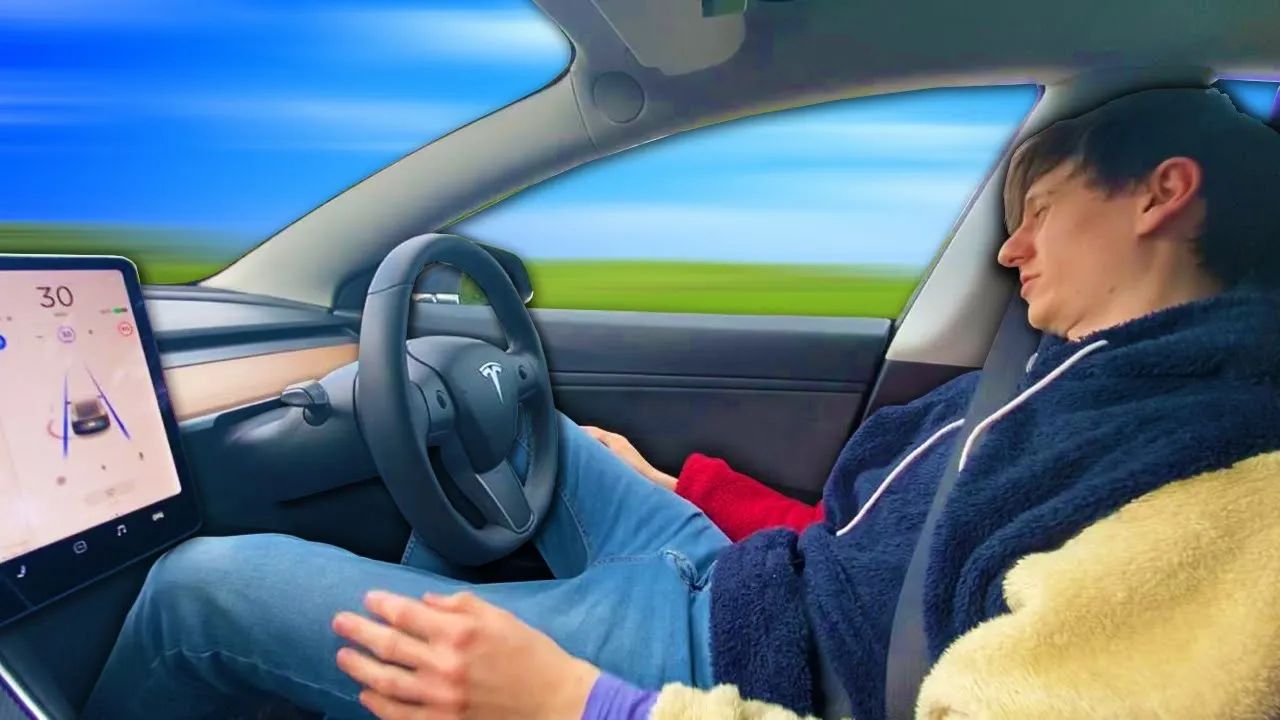 Video thumbnail for If you go to sleep on Tesla Autopilot will the Tesla keep driving?