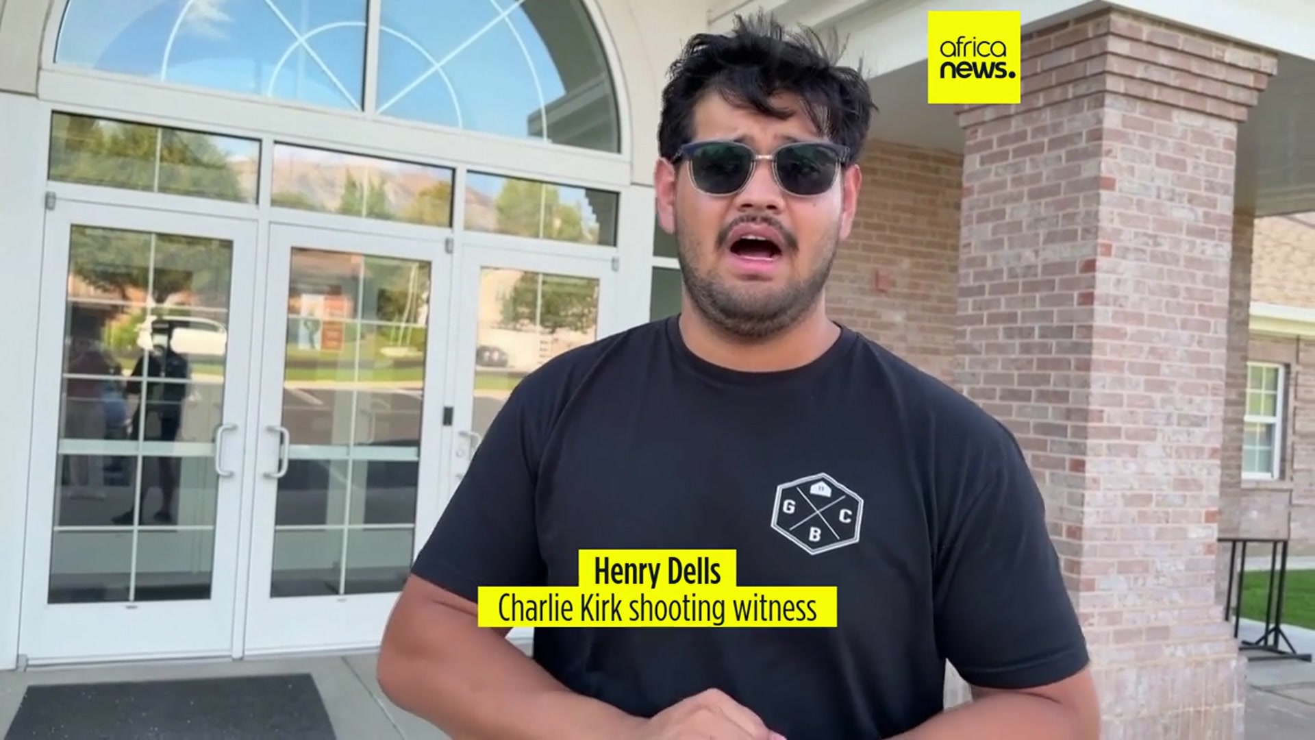 'Video thumbnail for Charlie Kirk shooting witness says lack of security at the event troubled him'