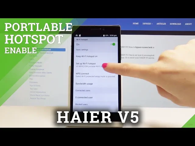 Video thumbnail for How to Set Up Portable Hotspot in HAIER V5 - Share Wi-Fi Hotspot