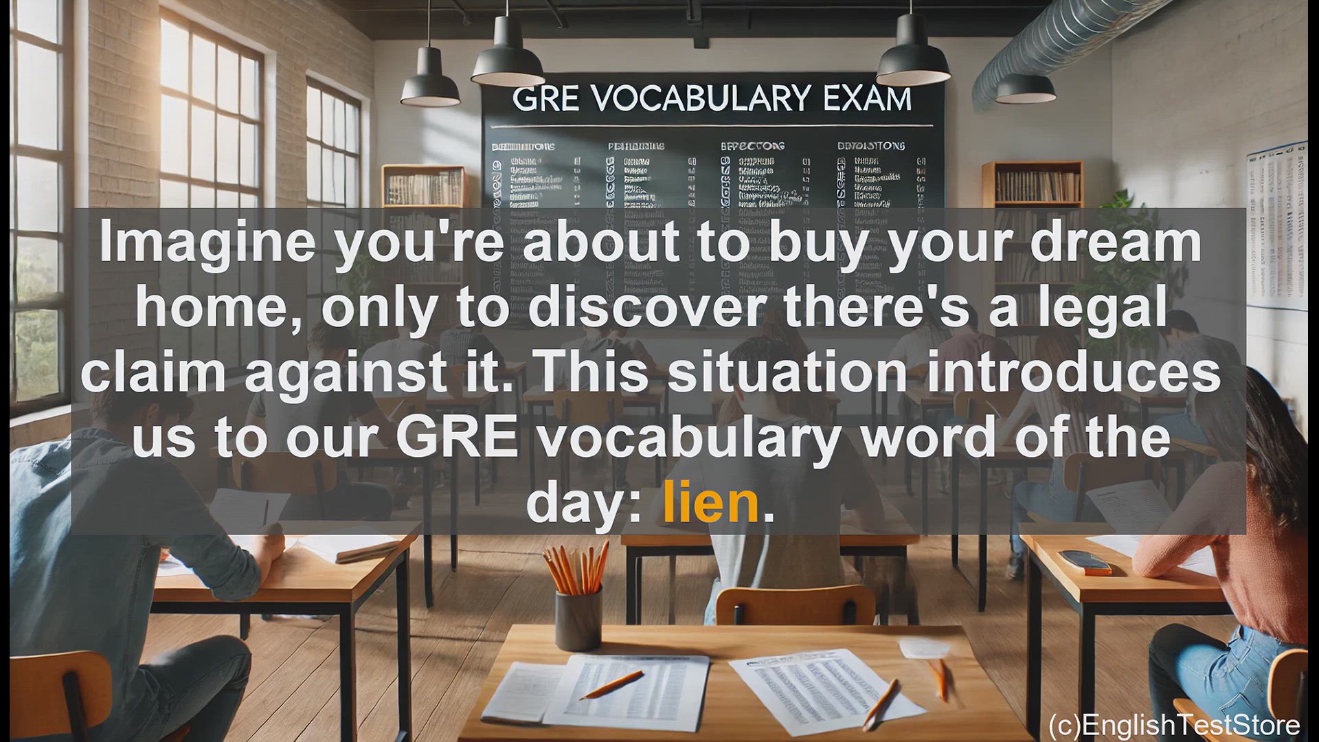 'Video thumbnail for GRE Vocabulary Lesson: Unlocking the Meaning of Lien - A Key GRE Vocabulary Word'