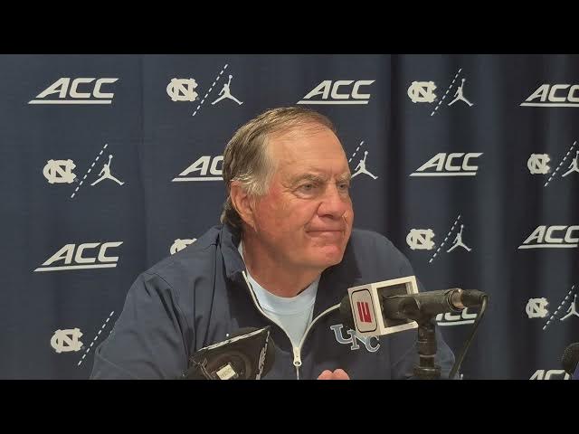 Video thumbnail for #UNC coach Bill Belichick press conference after loss at Clemson