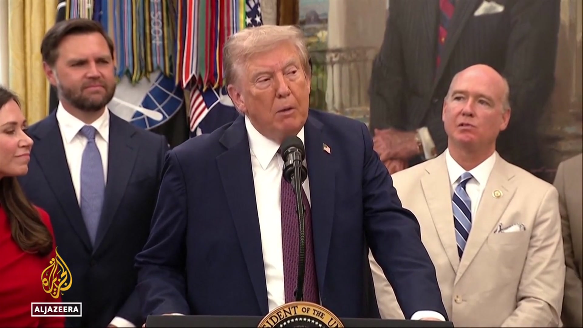 'Video thumbnail for Trump says 11 killed in strike on alleged drug-carrying boat from Venezuela'
