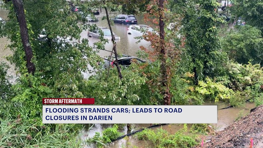 Video thumbnail for Heavy rain leaves several Connecticut communities with flooded streets and roadways