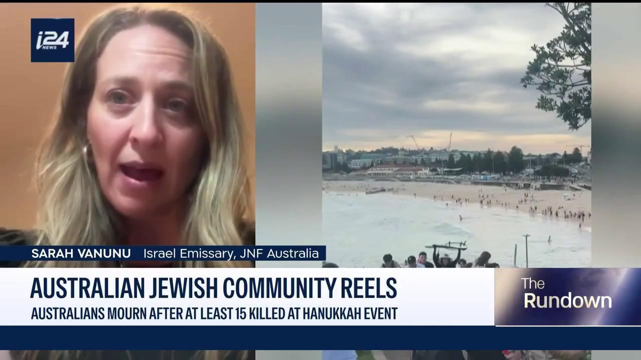 Video thumbnail for Australian mother recounts Bondi Beach attack chaos during son's bar mitzvah celebration next door