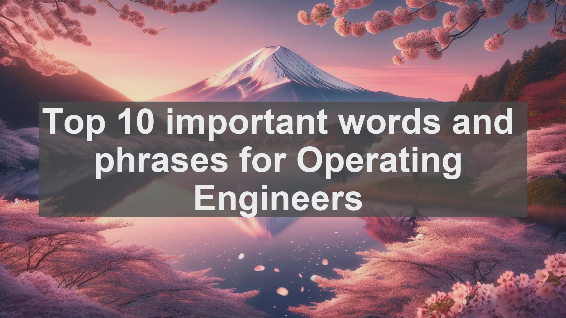 'Video thumbnail for Top 10 important words and phrases for Operating Engineers'