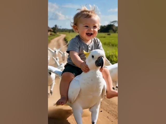 Video thumbnail for Cute Baby on Birds #redcrabs #crabsfields #eatingbugs