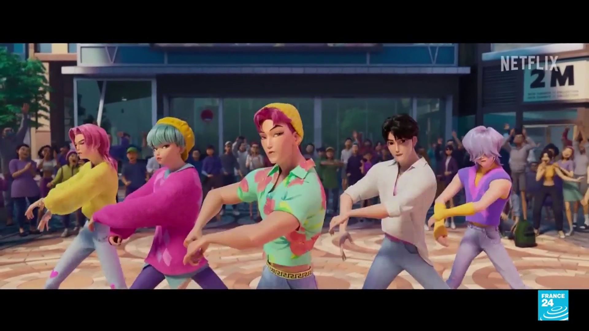 'Video thumbnail for KPop Demon Hunters drone show wovs fans in South Korea'