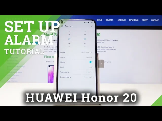 Video thumbnail for How to Add Alarm in HUAWEI Honor 20 - Set Up Snooze Alarm