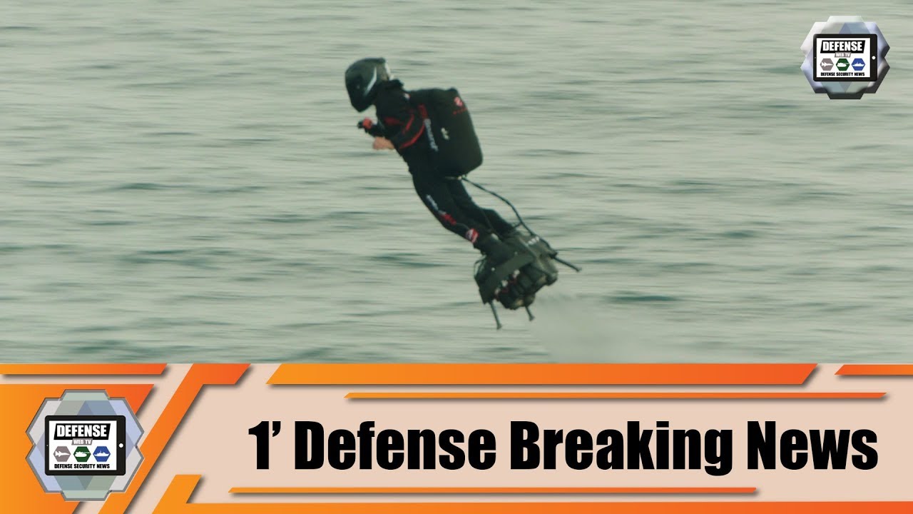 Video thumbnail for Franky Zapata flyingman has successfully crossed Channel over the sea Calais France to Dover UK