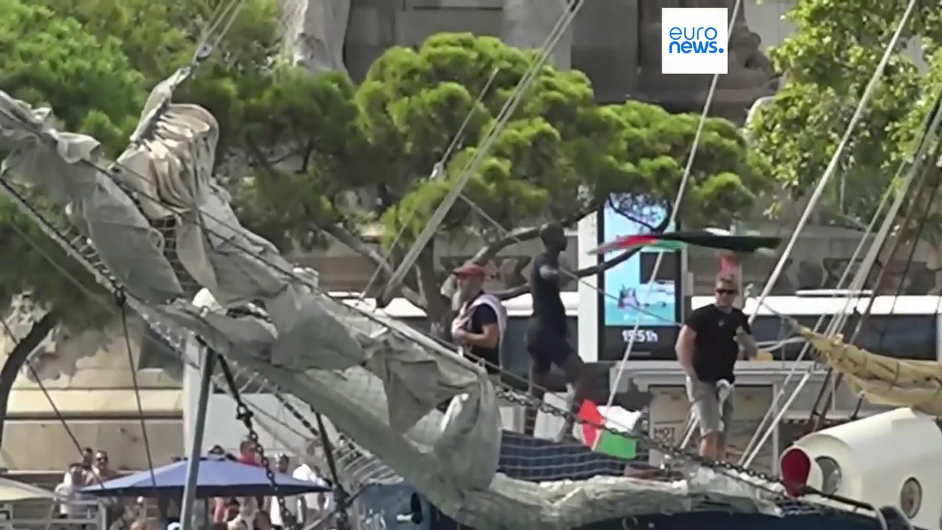 'Video thumbnail for Flotilla leaves Barcelona in biggest attempt yet to break Israeli blockade of Gaza'