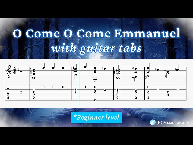 'Video thumbnail for O Come O Come Emmanuel guitar tabs and chords 🎸🎄'