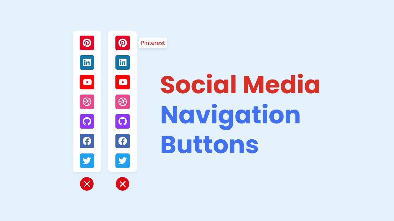 'Video thumbnail for How to make Social Media Navigation Buttons in HTML CSS & JavaScript'