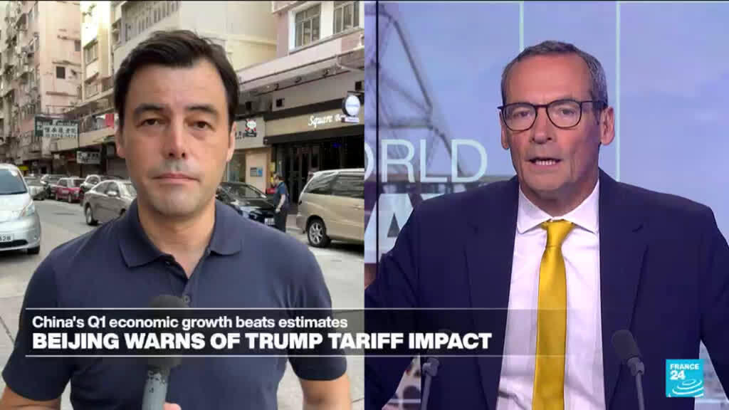 Video thumbnail for Chinese economy grows 5.4%, surpassing quarterly forecasts amid looming trade war