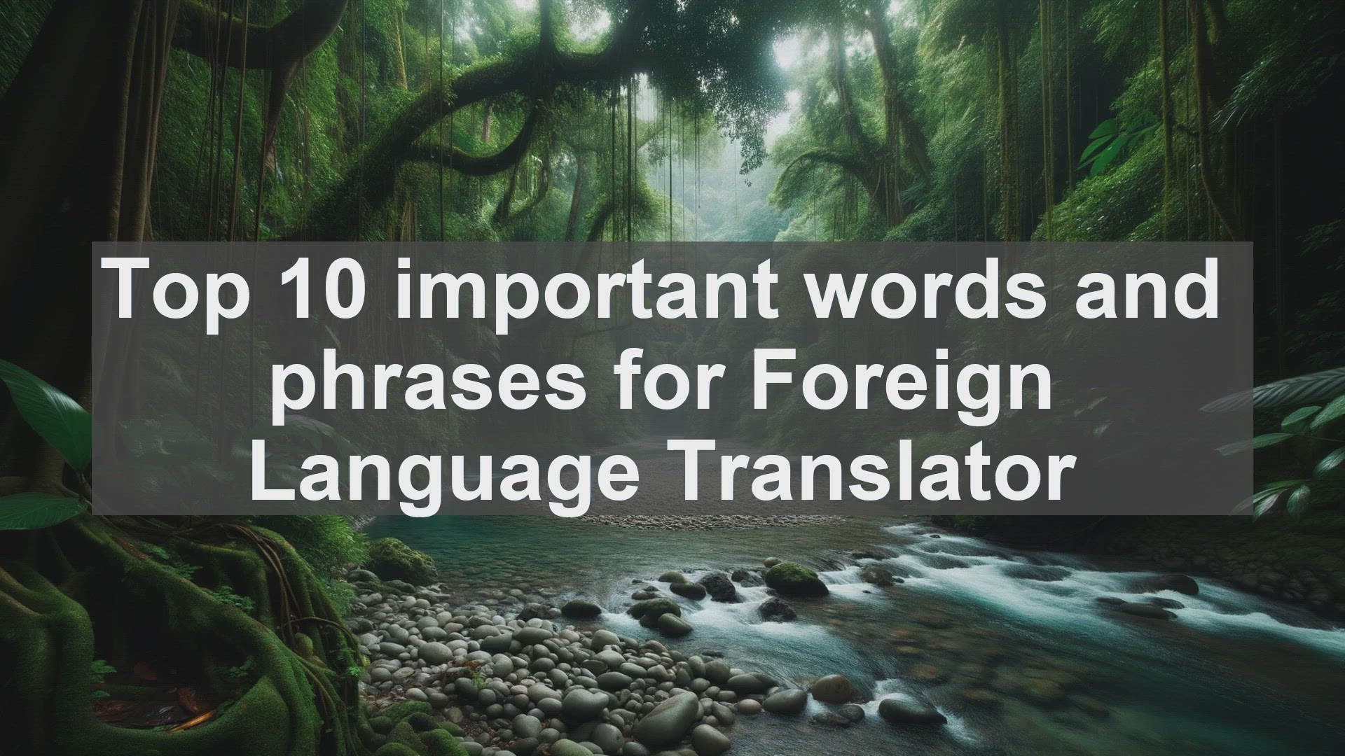 'Video thumbnail for Top 10 important words and phrases for Foreign Language Translator'