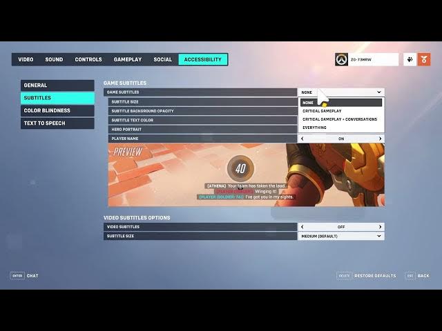Video thumbnail for How To Enable & Disable Subtitles For Overwatch 2