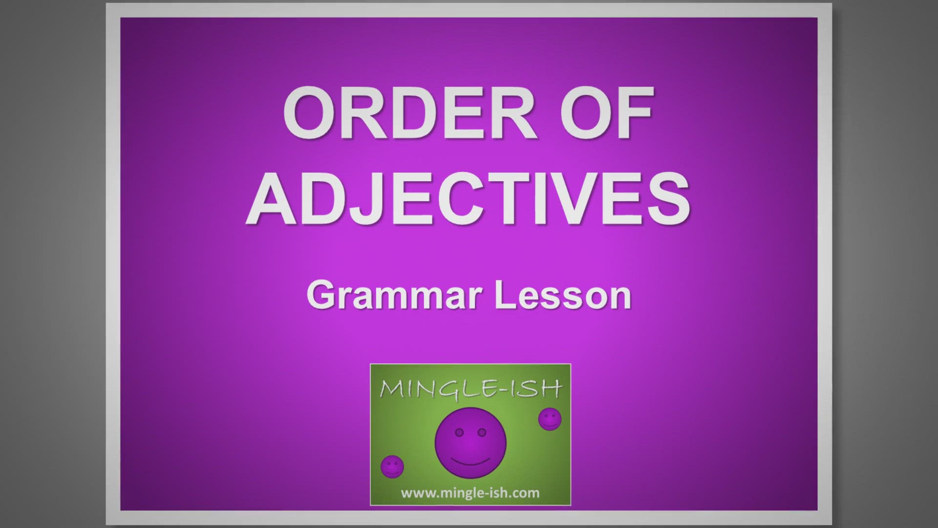 'Video thumbnail for Mastering the Order of Adjectives in English: Quick Guide'