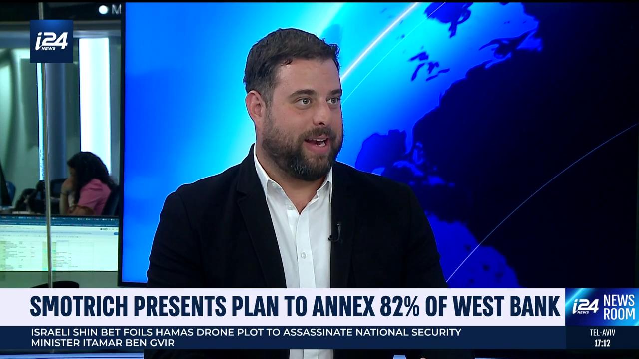 'Video thumbnail for Smotrich presents plan to annex 82% of West Bank'