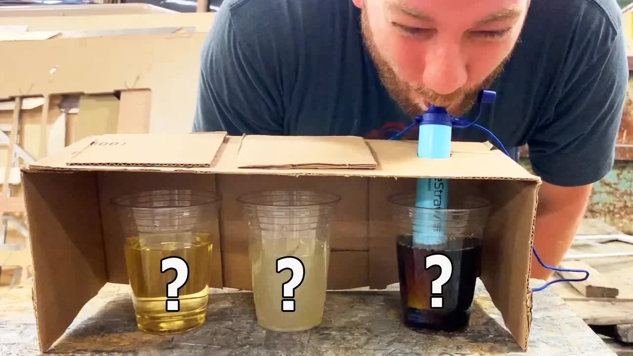 Video thumbnail for LifeStraw Water Filter Test: Mystery Liquid Drinking Experiment