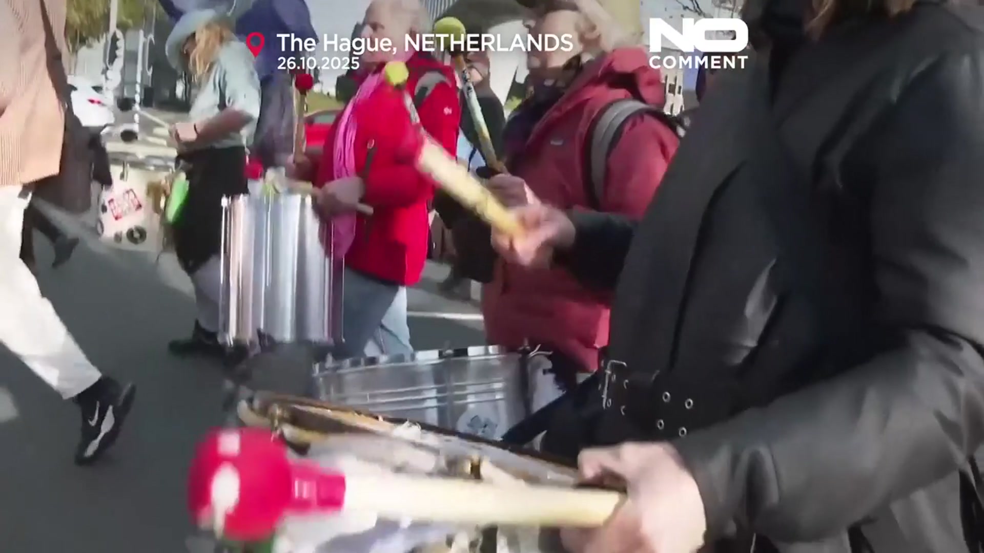 'Video thumbnail for 45,000 march in The Hague urging government to prioritize climate action'