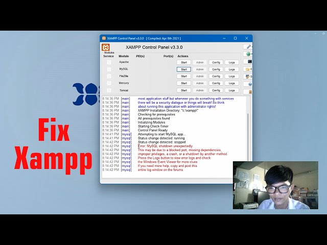 Video thumbnail for How to fix Xampp Mysql shutdown unexpectedly