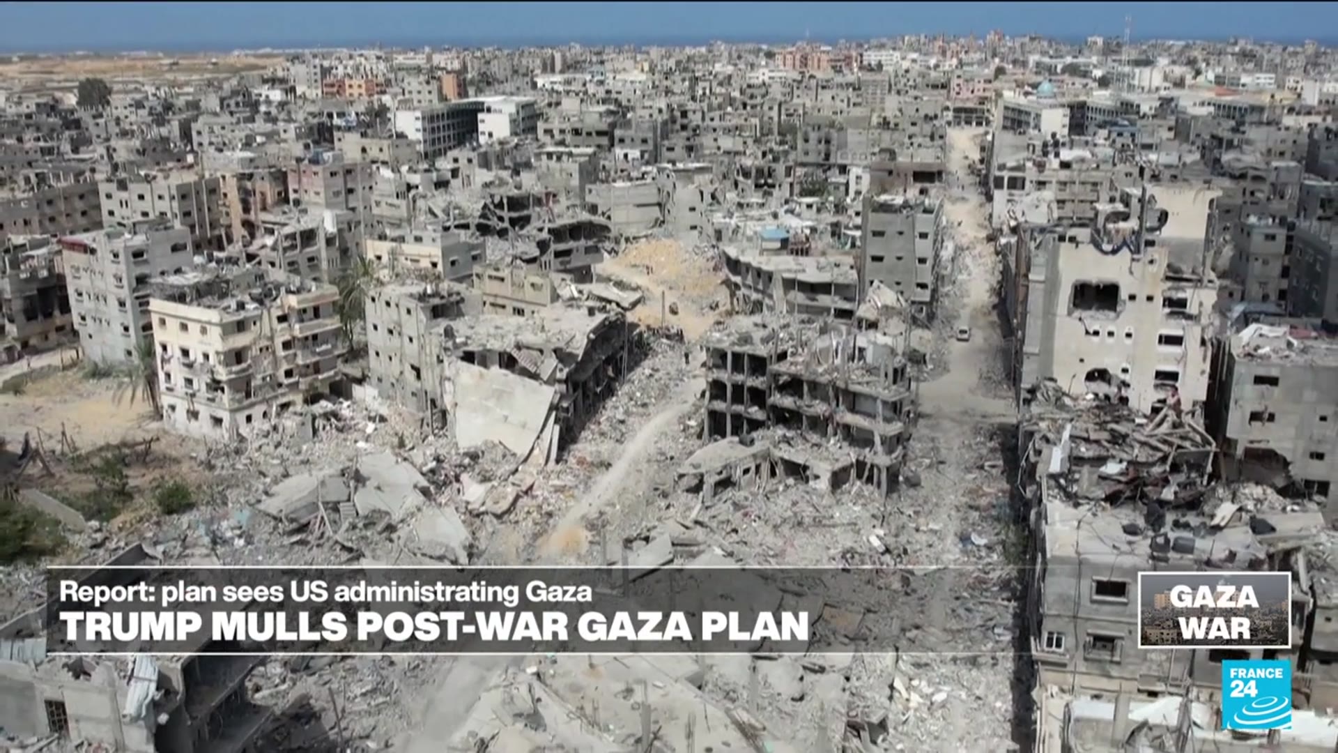 'Video thumbnail for Post-war Gaza plan involves US administration and population moves'