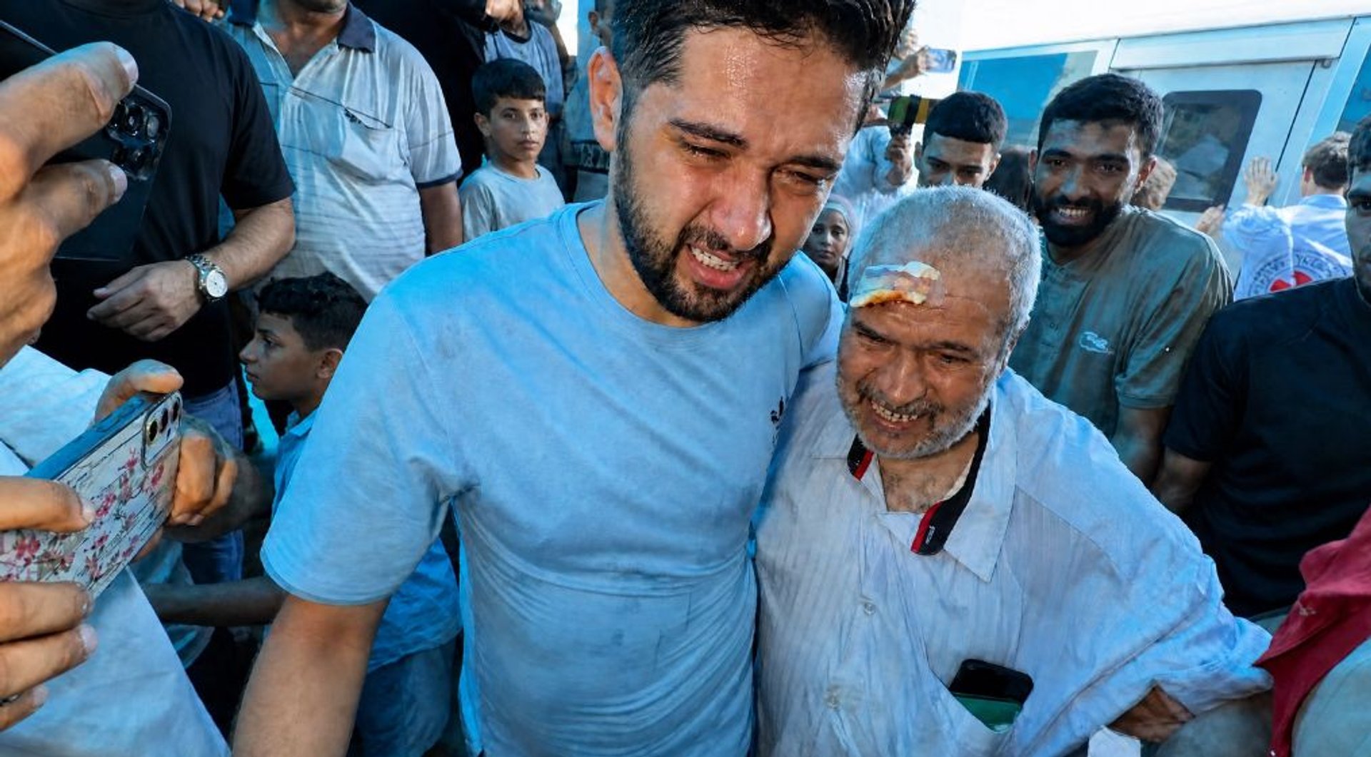 Video thumbnail for Palestinian detainees released by Israel reunite with families in Gaza after long captivity