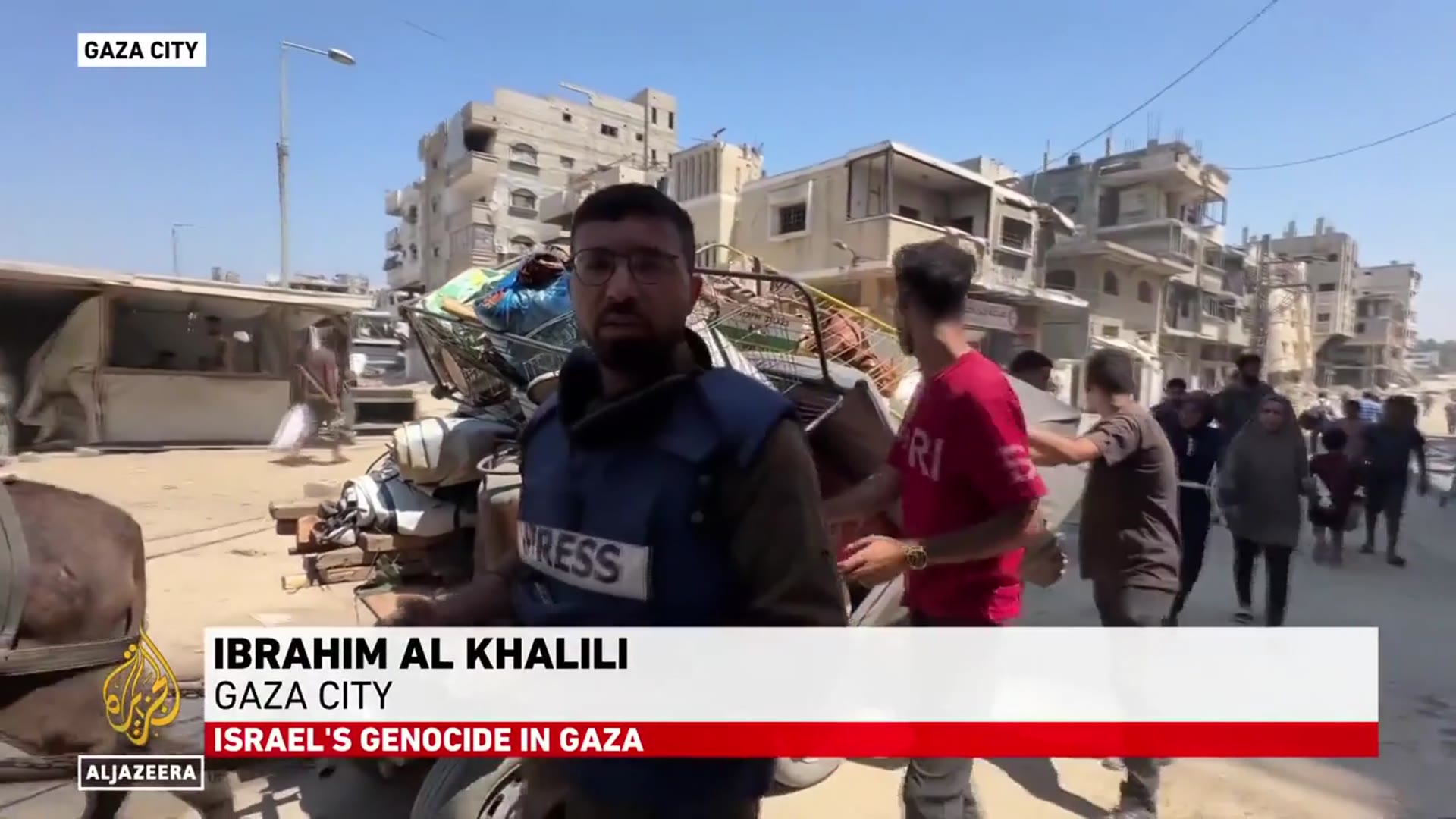 'Video thumbnail for Northern Gaza residents flee homes amid heavy Israeli airstrikes'