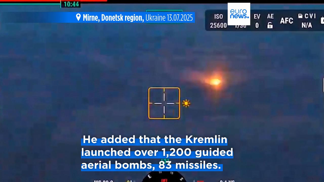 'Video thumbnail for Zelenskyy slams Russia for intensifying their 'terror, intimidation' campaign on Ukraine'