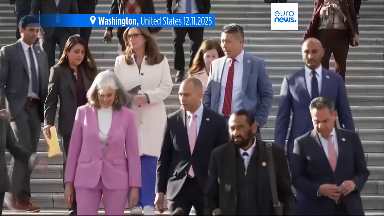 Video thumbnail for Trump signs government funding bill after House votes to end longest shutdown in US history
